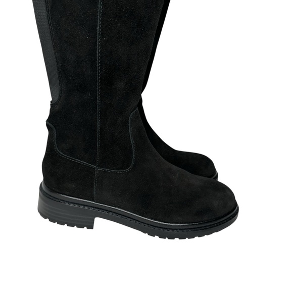 Reagan Waterproof Knee High Lug Boot in Black Suede 7.5 - Picture 6 of 14